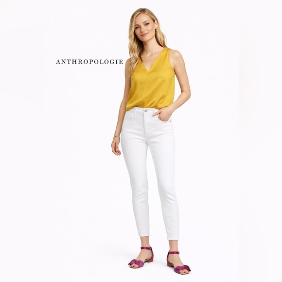 Pilcro and the Letterpress Denim - Anthropologie Pilcro and the Letterpress Highrise white denim jean size …